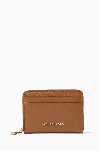 Small Jet Set Coin Card Case in Pebbled Leather