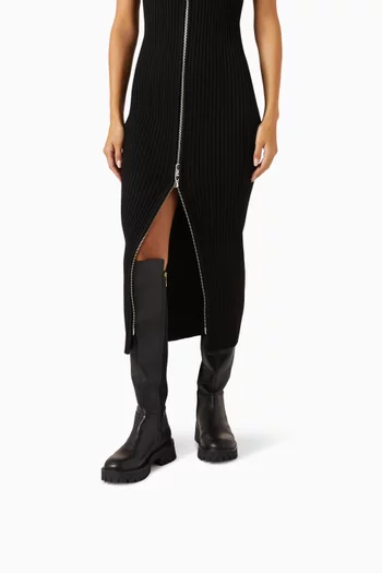 Asher Knee Boots in Leather