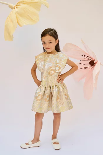 Flared Dress in Jacquard
