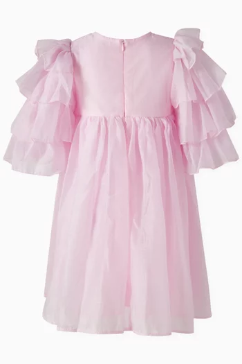 Frilled Dress in Viscose-blend