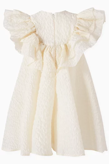 Ruffle Flared Dress in Cotton-blend