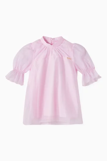 High-neck Blouse in Organza