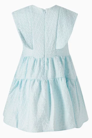 Gathered Dress in Jacquard Fabric