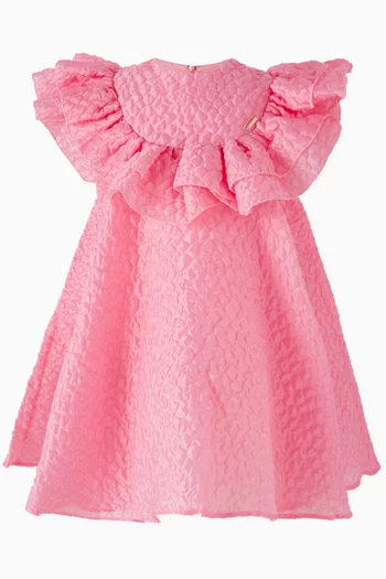 Ruffle Bib Crushed Dress