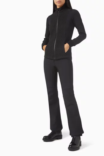 جاكيت ميريل بتصميم مبطن بنقشة معينات ستان