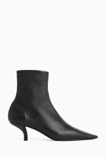 The Heeled  55 Sock Ankle Boots in Leather