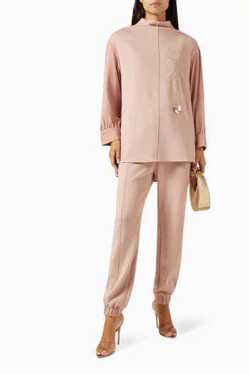 Embellished Blouse in Stretch Modal-blend