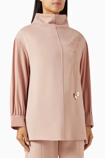 Embellished Blouse in Stretch Modal-blend