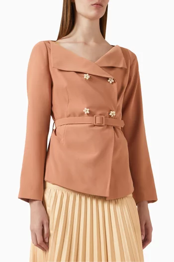 Floral Belted Jacket Top