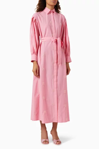 Bead-embellished Shirt Dress