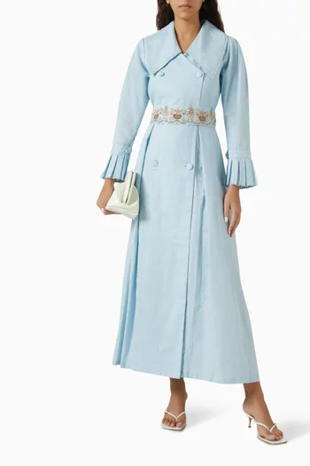 عباية اوريليا بنمط جاكيت بحزام قطن