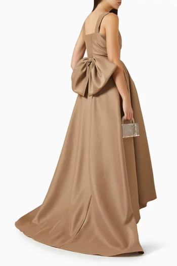Bow-embellished Gown in Taffeta