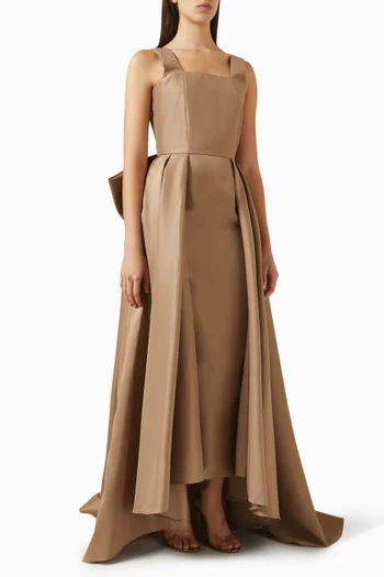 Bow-embellished Gown in Taffeta