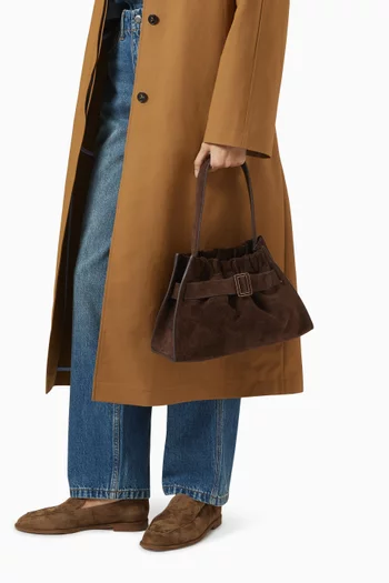 Scrunchy Satchel 2 Shoulder Bag in Suede