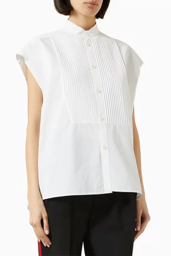 Tuxedo Sleeveless Shirt in Cotton