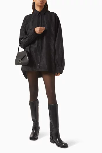 Oversize Mini Shirt Dress in Italian Cotton