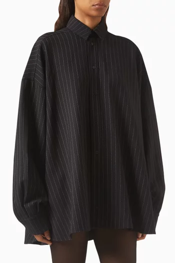 Oversize Mini Shirt Dress in Italian Cotton