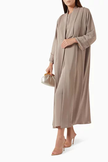 Bead-embellished Abaya Set