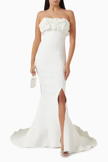 Ruffle Mermaid Gown in Scuba