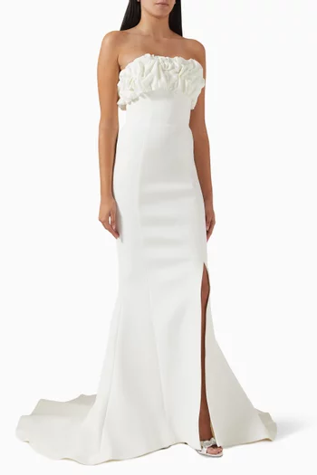 Ruffle Mermaid Gown in Scuba