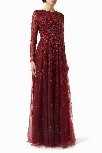 Embellished Gown in Tulle