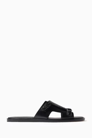 Duo Slides in Leather