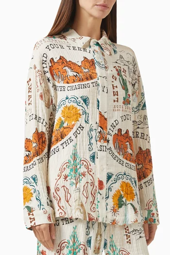 Keshi Printed Shirt in Cotton Blend