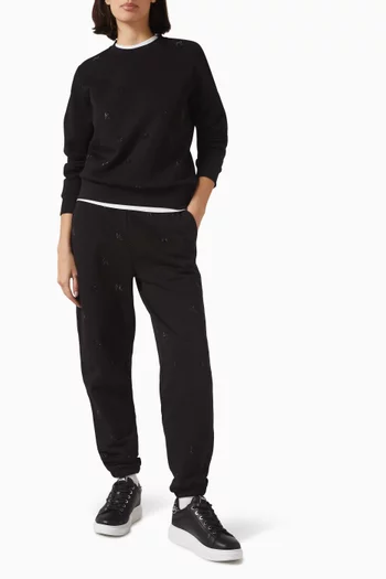 KL Rhinestone-embellished Sweatshirt in Jersey