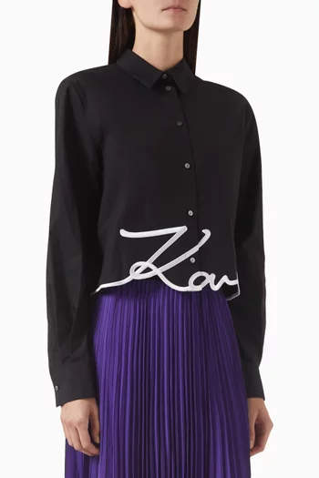 Signature Cropped Shirt in Organic Cotton