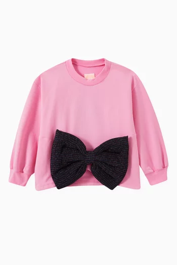 Isabella Bow Sweatshirt in Organic Cotton-blend