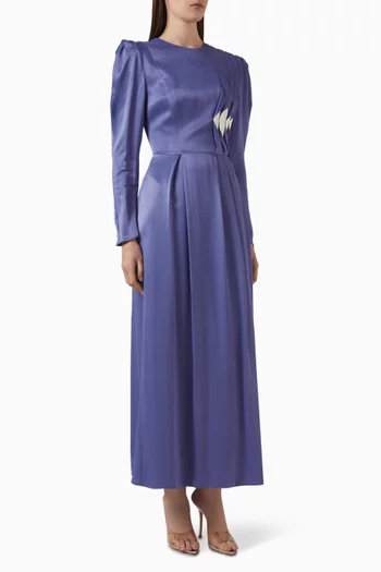 Pleated-panel Maxi Dress in Rayon