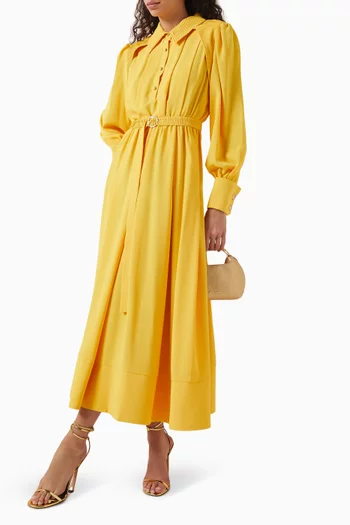 فستان متوسط الطول بحزام