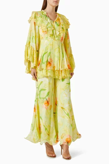 جمبسوت واسع بكشكش شيفون