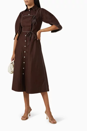 Kristina Midi Dress in Cotton Poplin
