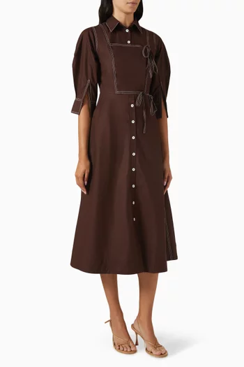 Kristina Midi Dress in Cotton Poplin