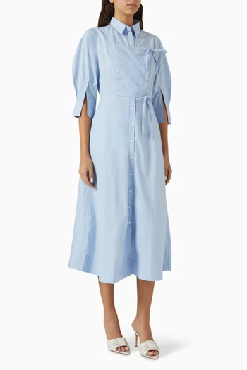 فستان كريستينا متوسط الطول قطن بوبلين