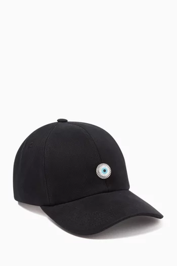 Evil Eye Baseball Cap in Cotton