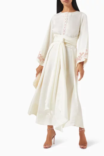 Embellished Wrap-waist Maxi Dress