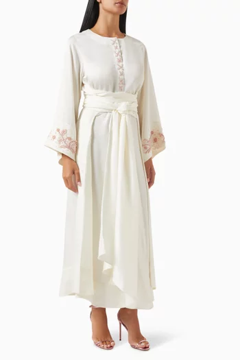 Embellished Wrap-waist Maxi Dress