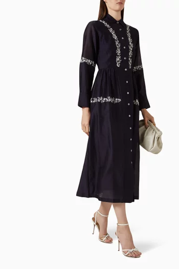 Embroidered Dress in Chanderi Silk