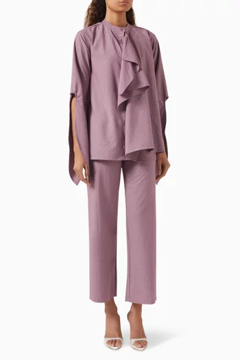 طقم بلوزة بوشاح وبنطال لانا