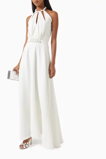 Alba Halterneck Maxi Dress in Crepe