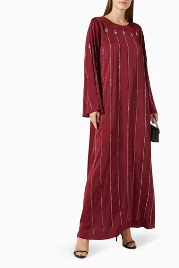 قفطان مطرز بالترتر كريب