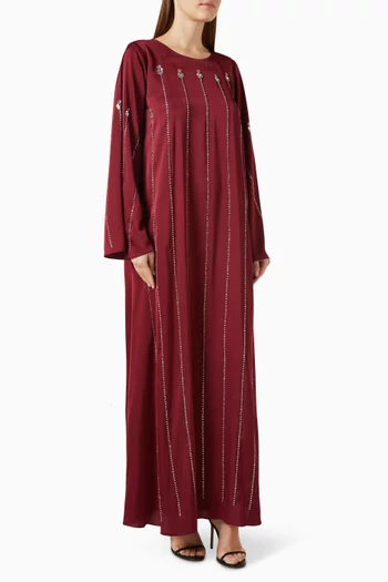 قفطان مطرز بالترتر كريب