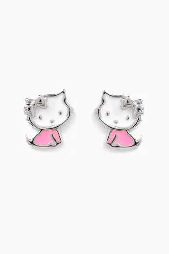 Cleo Kitty Stud Earrings in Sterling Silver