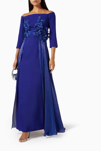Floral Off-shoulder Maxi Dress