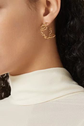 C Iconic Hoop Earrings in Gold-tone Brass