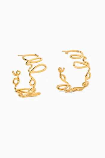 C Iconic Hoop Earrings in Gold-tone Brass