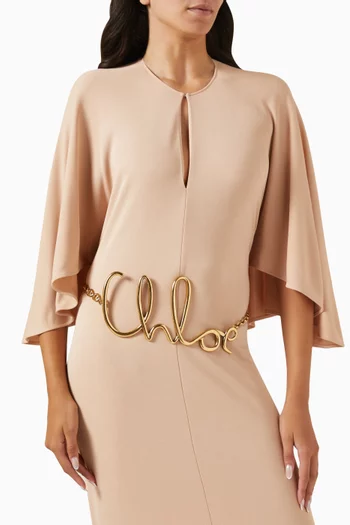 حزام سي ايكونيك كبير بشعار الماركة نحاس بلون ذهبي