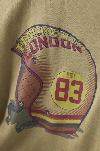 تي شيرت بطبعة خوذة قطن جيرسيه